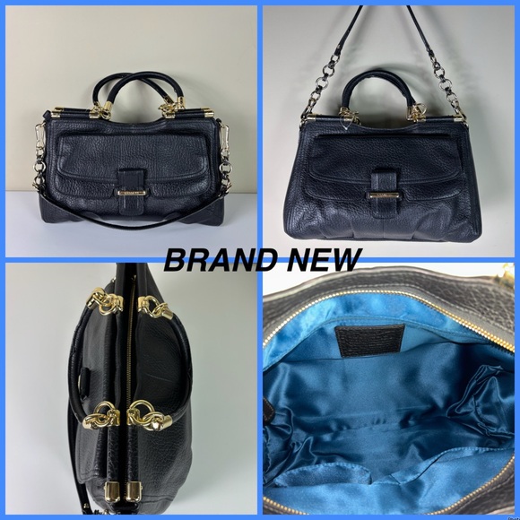 NEW WITHOUT TAGS COACH MADISON BLACK LEATHER PINNACLE LARGE BAG WITH HANGTAGS - Picture 1 of 1
